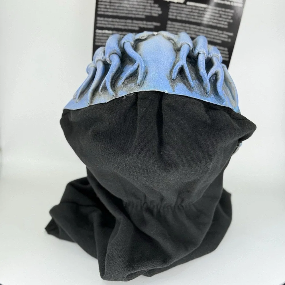 Zagone Studios Blue Creature Demon‎ Monster Mask w/ Black Hood – Handmade USA –